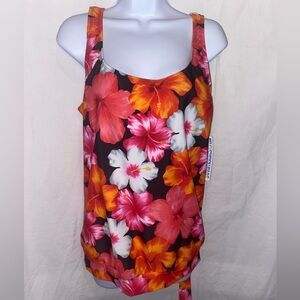 Women’s NWT size 1X (approx) SWIMFORALL tankini top with tie at waistband